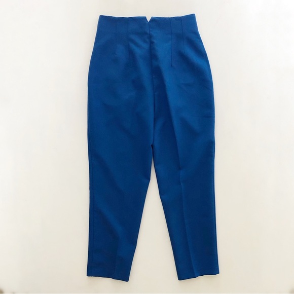 NWT Zara Cobalt Blue High-Waisted Trousers Size Medium - Picture 6 of 12
